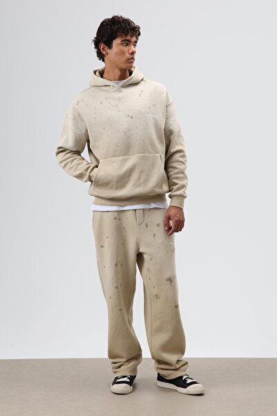 VAMOSCLO Washable Oversized Tracksuit Set Beige