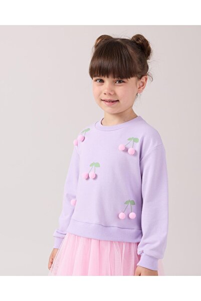 Magu Kız Çocuk Pamuklu Kiraz Aplikeli Pembe Tüllü