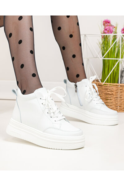 starlike Women's white genuine leather boots T7026