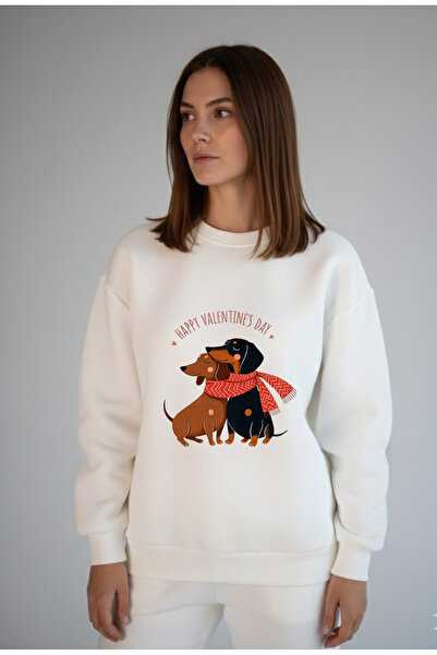 LORVEX Sweatshirt Oversized Unisex Crew Neck Valentine's Day Print