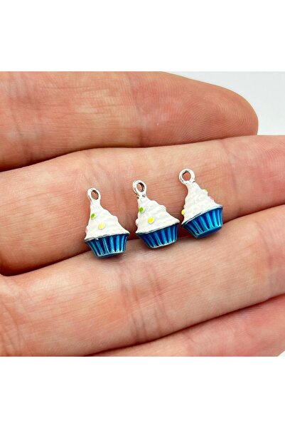 yfhobi 1 Adet - Üç Boyutlu Mineli Cupcake Desen Uç, Charm Uç, Altın Kaplama 1...