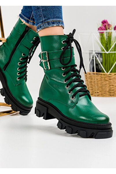 starlike Ghete dama din piele naturala verzi PCI033A