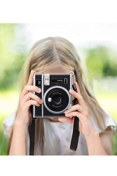 Generic Transparent Hard PVC Case with Shoulder Strap - for Fujifilm Instax Mini 40 / Polaroid Mini 40