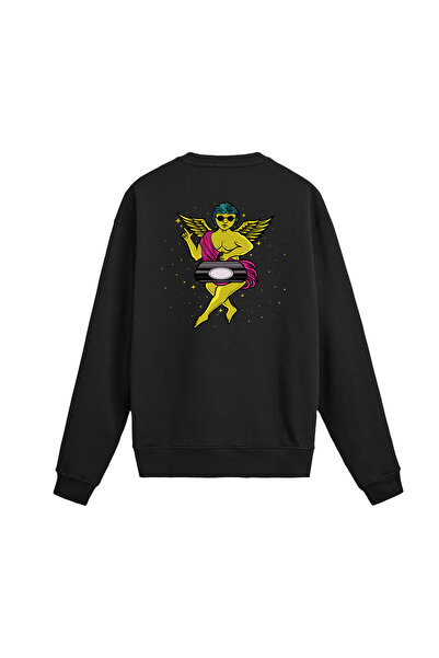 Colermi Back Printed Modern Angel Design Sweatshirt