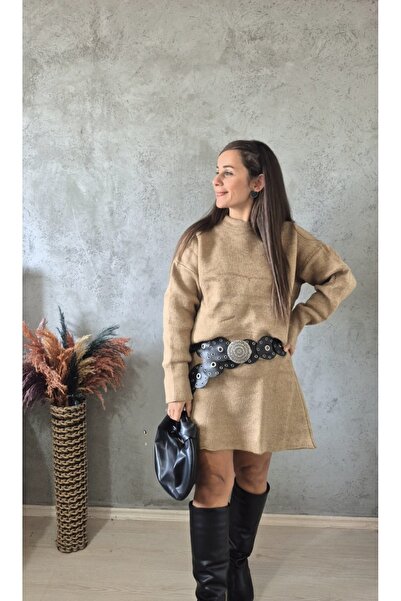 Butik Camel Triko Kazak Etek Takim