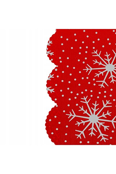 zola Decorative holiday tablecloth, Zola®, red with snowflakes, 180 x 35 cm