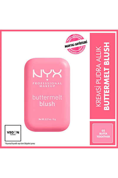 NYX Buttermelt Blush Kremsi Pudra Allık Butta Together 02