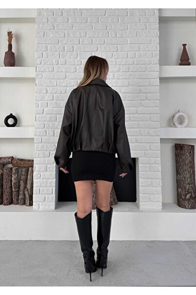 Azra Moda Style New Season Bomber Leather Jacket Women