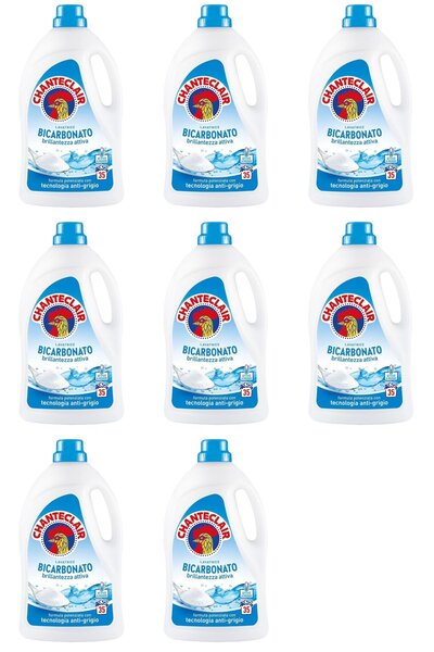 chante clair Set of 8 x Liquid Laundry Detergent with Bicarbonate, Chanteclair, 1575ml, 35 washes