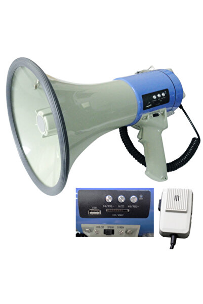 LTC Megafon de 60W cu USB/SD MP3, Sirenă, Activare Vocală, Microfon Detașabil