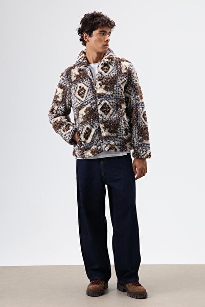 VAMOSCLO Огромно палто от флис в цвят кафе