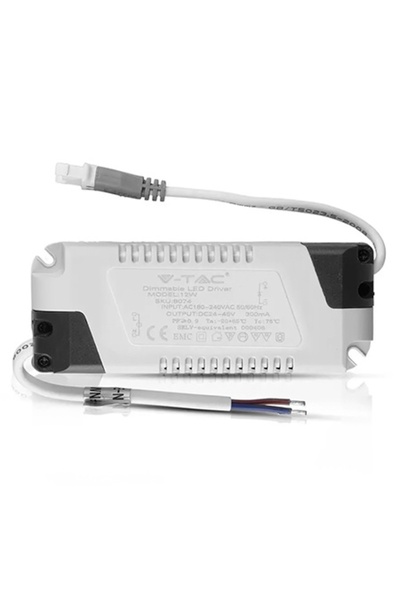 V-TAC Sursă de alimentare pentru panou LED 12W, 24-45V CC, 300mA, Reglabilă