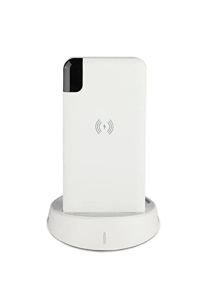 V-TAC Baterie externă wireless de 8000mAh cu afișaj digital - Alb