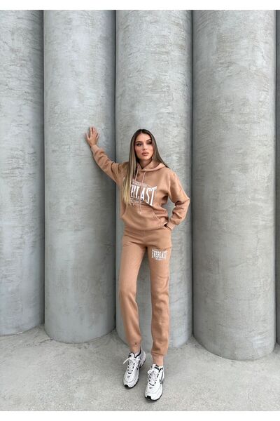 ANATOLIATEKSTILE Everlast Women's Tracksuit Set – Hooded and Pants, Casual Sport Style