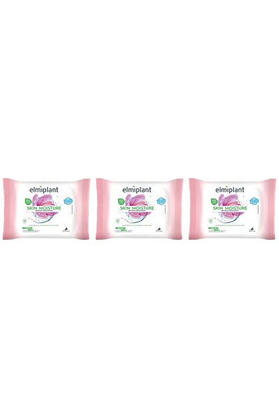 ELMIPLANT Set 3 x Servetele demachiante ten uscat si sensibil Skin Moisture, 25 bucati,