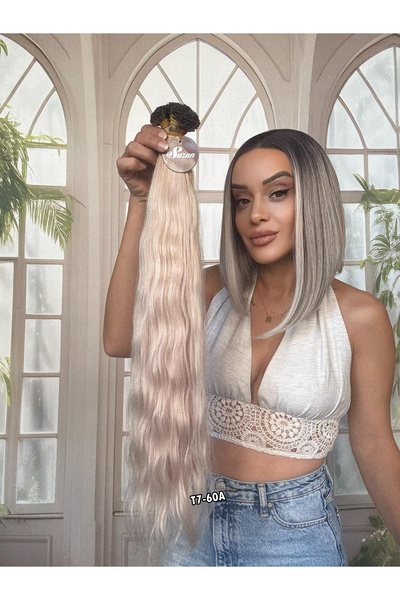 Suzan Peruk 250 adet Mikro Kaynak-Orjinal Dalgalı-Gerçek insan saçı-Takıma ha...