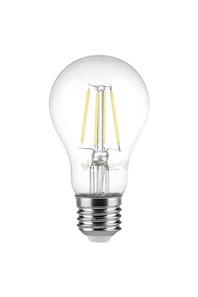 V-TAC E27 A60 LED крушка тип филамент 6W 4000K Неутрално бяла