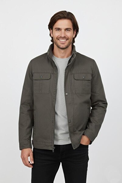 DYNAMO Men's Canvas Judge Collar Fur Lined Sports Coat M2645 Bgl-St04917