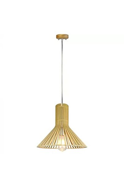 V-TAC Lustră suspendată din lemn E27 60W, 35 cm, cablu de 1 m