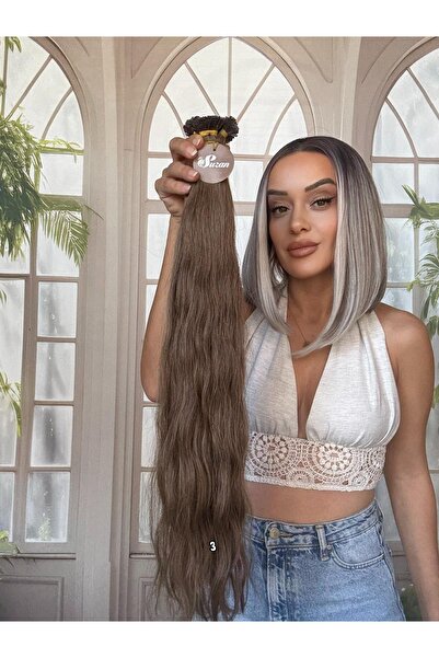 Suzan Peruk 250 adet Mikro Kaynak-Orjinal Dalgalı-Gerçek insan saçı-Takıma ha...