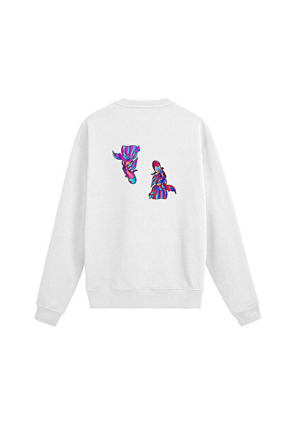 Colermi Back Printed Colorful Animal Patterned Sweatshirt