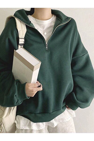 rocassi Hanorac de damă cu guler înalt și fermoar