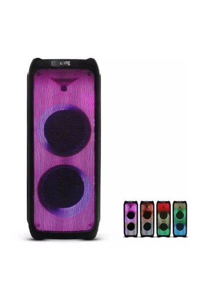V-TAC Boxă portabilă PA 2x10 inci 100W RMS TWS Bluetooth FM USB/TF Negru