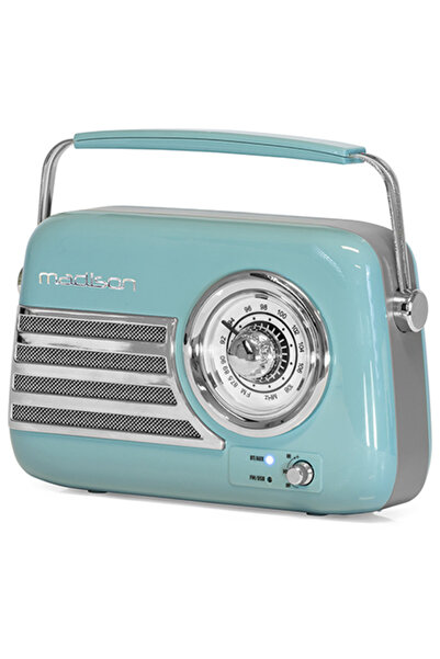 Madison Radio FM portabil vintage de 30W cu Bluetooth, AUX și USB - Albastru