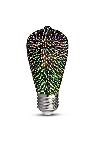 V-TAC Bec LED ST64 E27 3W cu filament 3000K Alb cald 3D