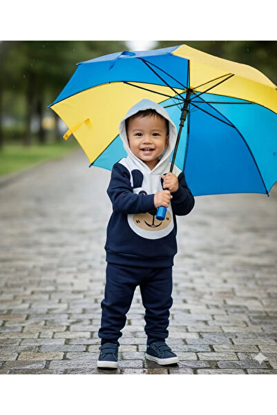 Poppy طقم كاجوال مكون من قطعتين بغطاء رأس وآذان للأولاد