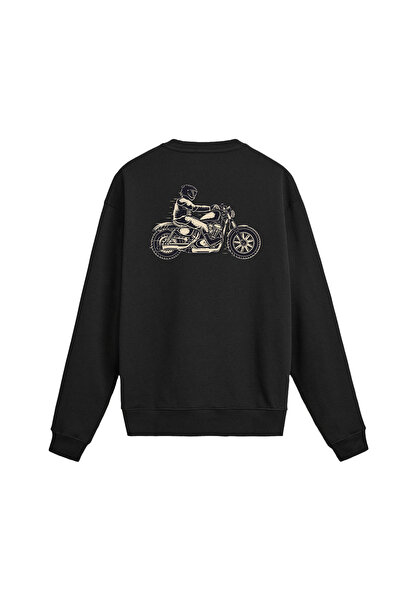 Colermi Back Printed Motorcycle Design Sweatshirt