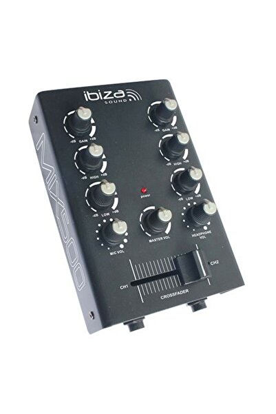 Ibiza Sound Mixer audio cu 2 canale, cu intrare pentru microfon, crossfader ș...