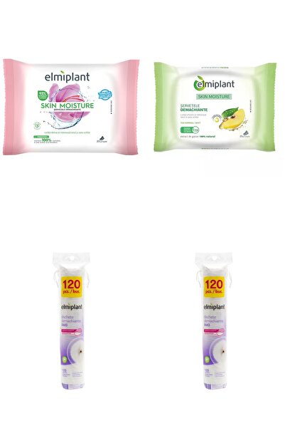 ELMIPLANT Set 4 Mixt: 1x Servetele demachiante ten uscat sensibil Skin Moisture, 25, 1x Servetele de