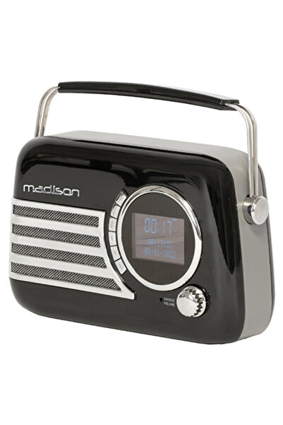 Madison Radio portabil vintage cu FM/DAB, Bluetooth, AUX, reîncărcabil prin U...