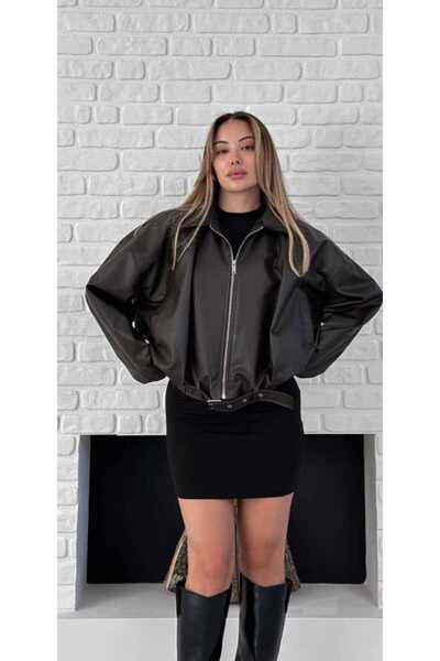 Azra Moda Style Νέα σεζόν Bomber δερμάτινο μπουφάν για γυναίκες