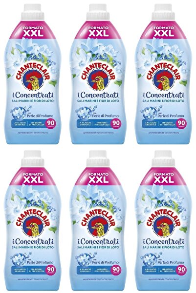 chante clair Set of 6 x Chanteclair Sea Salts and Lotus Flowers Fabric Softener, 1800 ml, 90 washes