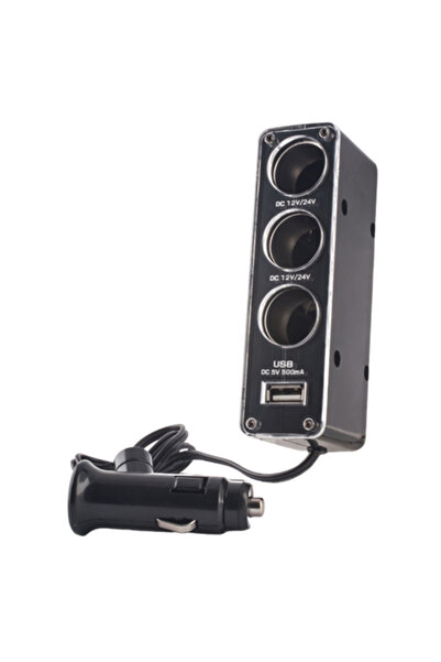 WIWU Forever Splitter 3-în-1 pentru brichetă auto cu port USB