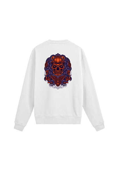 Colermi Back Printed Skull Design Sweatshirt