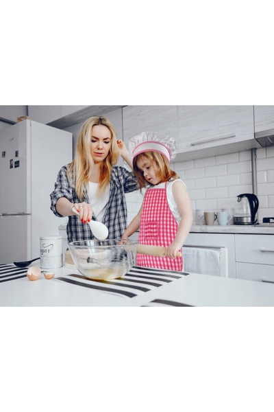 zola Kids' Chef Set, Apron, bonnet, glove and utensils, white and pink