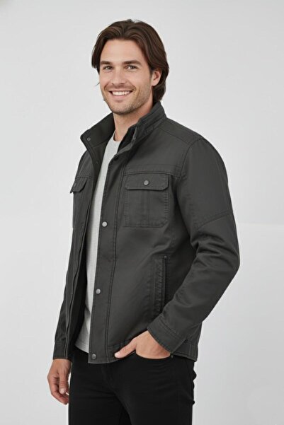 DYNAMO Men's Canvas Judge Collar Fur Lined Sports Coat M2645 Bgl-St04917