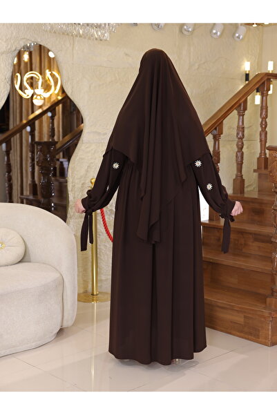 sham moda Ferace Sufle Peçe Takım kol nakışlı (ÜÇ PARÇA SET)