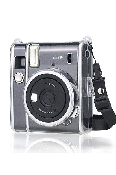 Generic Transparent Hard PVC Case with Shoulder Strap - for Fujifilm Instax Mini 40 / Polaroid Mini 40