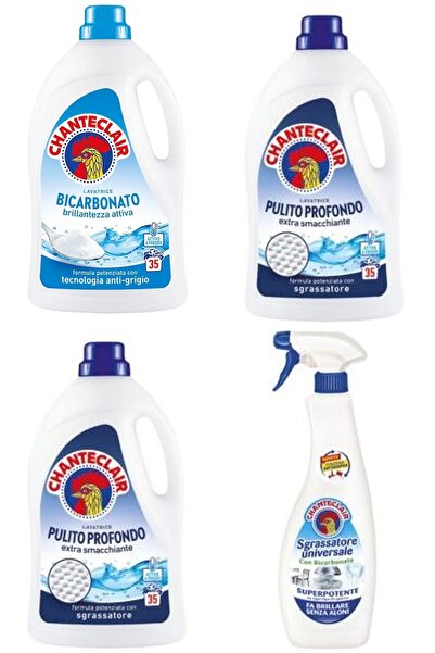 chante clair Set 4 Chanteclair Mixed: 1x Bicarbonate laundry detergent, 1575ml, 35 washes, 2x laundry detergent cleaning