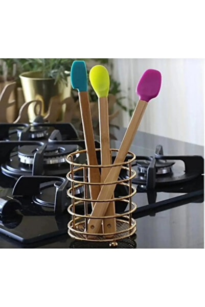 KTT Heat Resistant Bamboo Spatula Set of 3 with Silicone Tips Stylishly Designed Functional Product