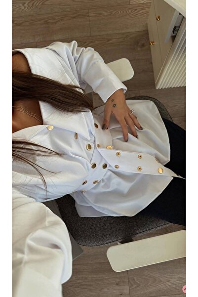 Bak'ap Premium Trend Belt Detailed Studded Shirt