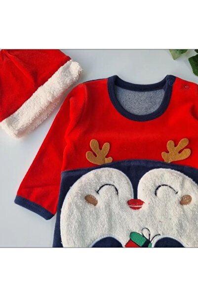 Lina Baby Bloom Lina Baby Boynuzlu Penguen Şapkalı Noel Tulum