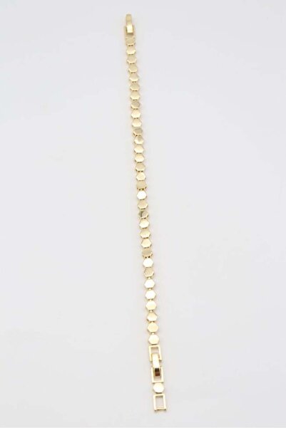 shesra Petek Şekil Gold Renk Kaplama Bileklik