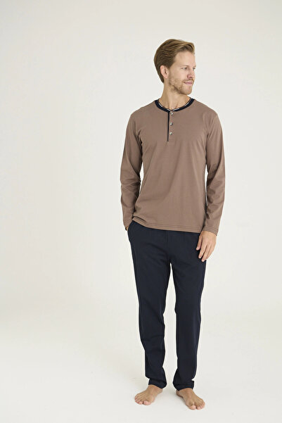 Aesco Costum de pijama pentru bărbați Kocabey 9245 cu guler midi