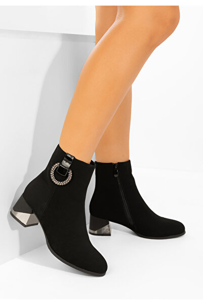 B T Shoes Μποτάκια με χοντρό τακούνι Lorivara V2 Μαύρα