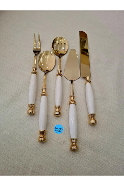 BULUTHOMEAKSESUAR 5 Piece Porcelain Serving Set Titanium Coated